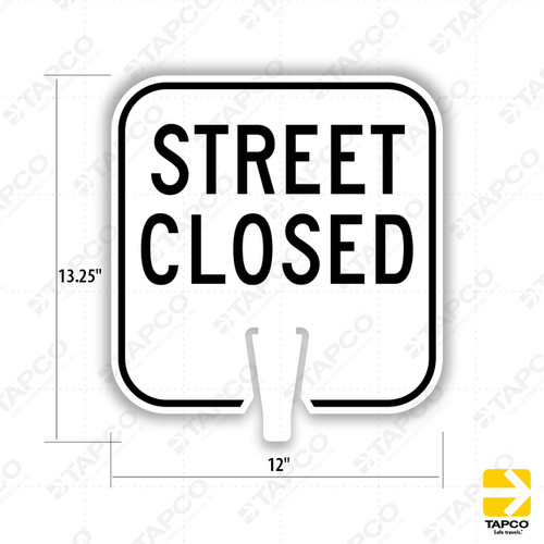 Cone and Delineator Street Closed Sign