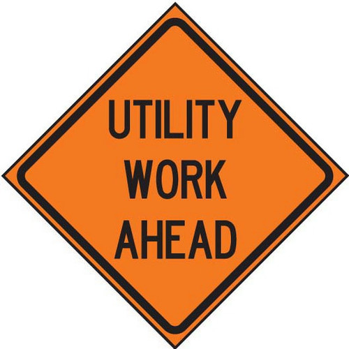 Roll-up Signface UTILITY WORK AHEAD Sign