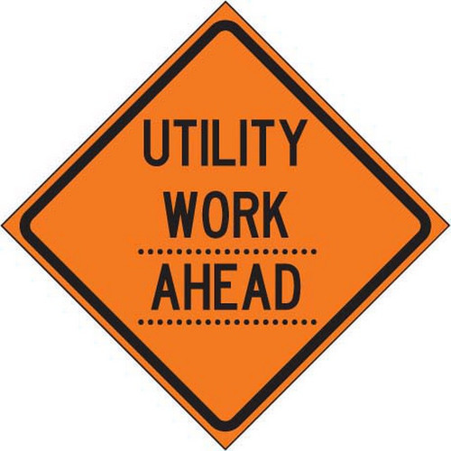 Changeable Roll-up Signface UTILITY WORK AHEAD Sign