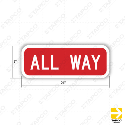 R1-3P ALL WAY Sign Plaque