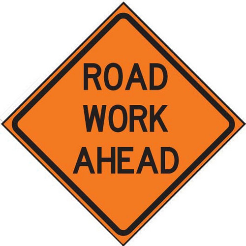 Kwik-Deploy™ Roll-Up Sign, ROAD WORK AHEAD, with crossbracing