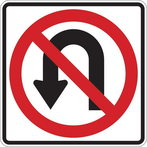 No U-Turn Symbol Sign R3-4