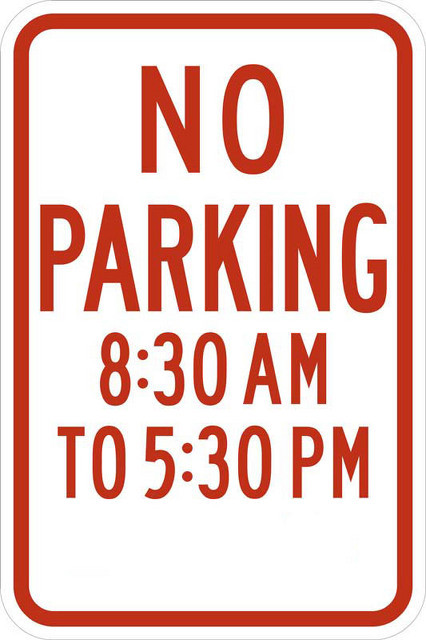 NO PARKING with Specific Time Sign R7-2a