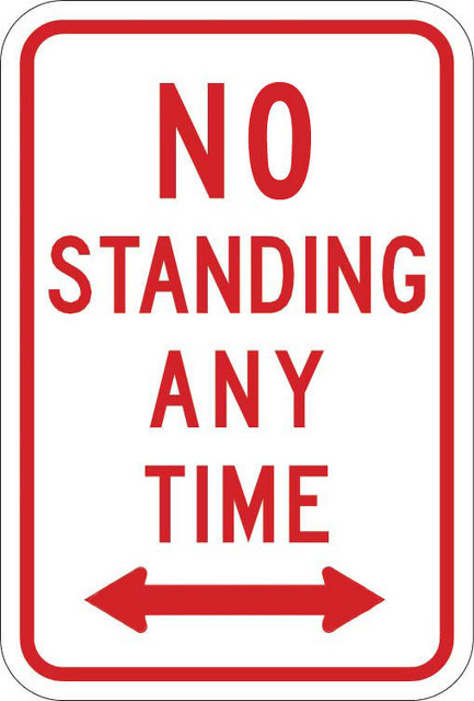 R7-4D NO STANDING ANY TIME (double arrow) Sign