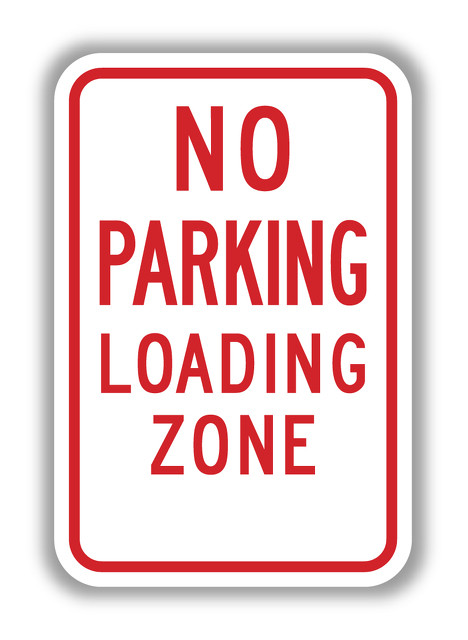 R7-6 NO PARKING LOADING ZONE (no arrow) Sign