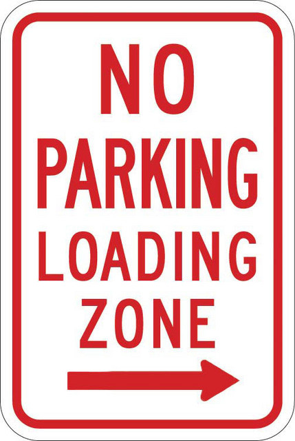 NO PARKING LOADING ZONE (right arrow) Sign R7-6R