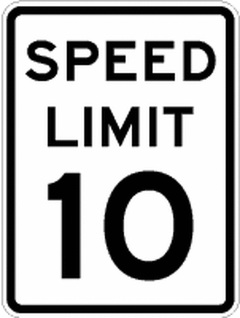 SPEED LIMIT 10 Sign R2-1