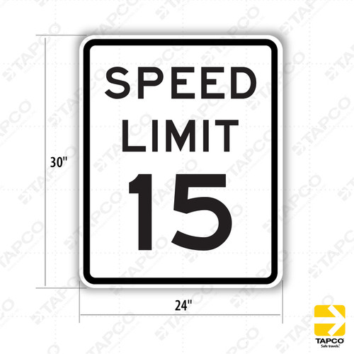 SPEED LIMIT 15 Sign R2-1