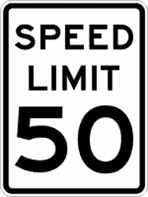 SPEED LIMIT 50 Sign R2-1