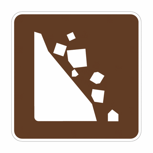 Falling Rocks (Symbol) Sign RS-008, for non-road use only