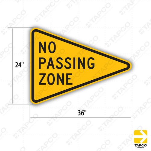 W14-3 NO PASSING ZONE Sign