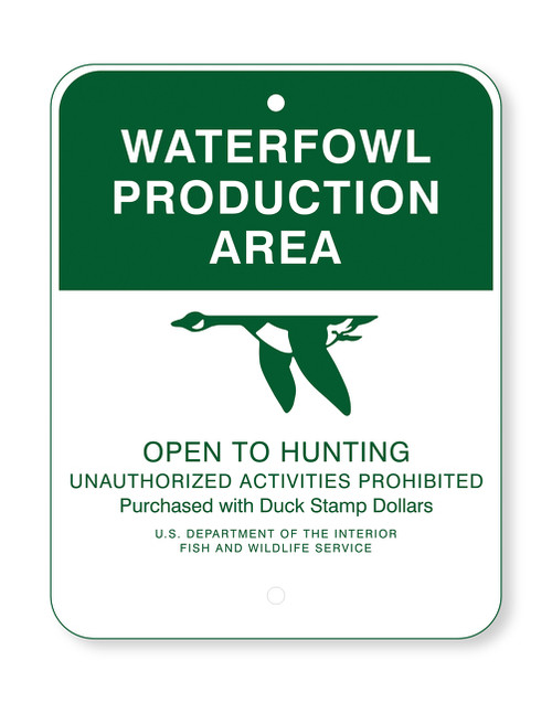 Waterfowl Production Area Boundary Sign (FWS-A-3-1)