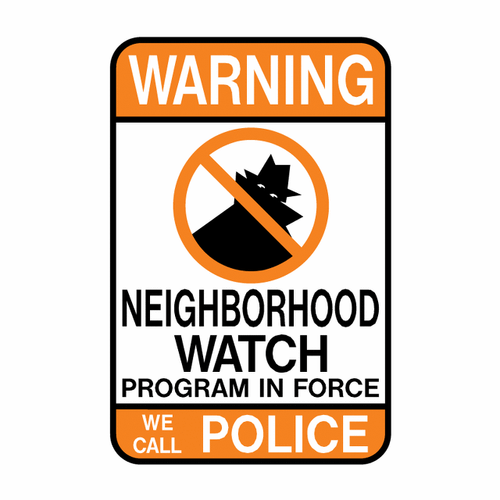 NEIGHBORHOOD WATCH PROGRAM IN FORCE (with Symbol) Sign