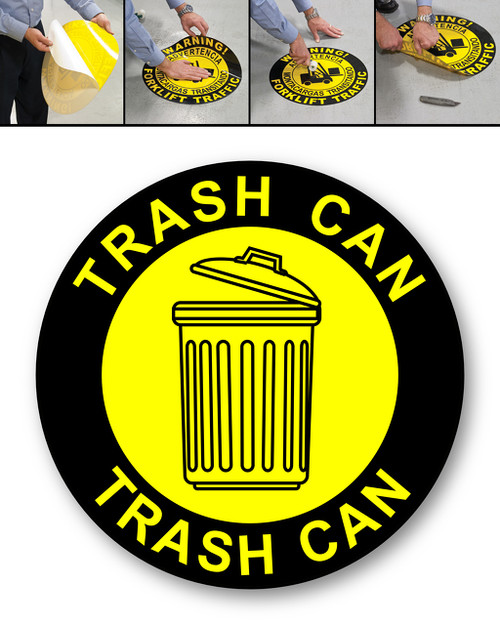 TRASH CAN - DURAMarker® Ultra: Full-Color, Indoor Floor Signage