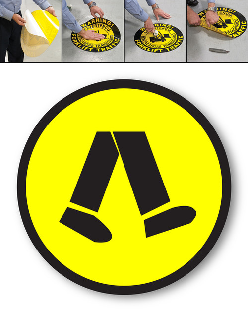 OKAY FOR FOOT TRAFFIC SYMBOL - DURAMarker® Ultra: Full-Color, Indoor Floor Signage