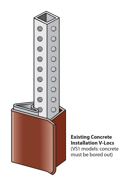 V-Loc® Post Anchor for Square 3" x 3" Steel Posts