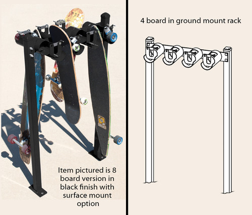 In-Ground Skateboard Rack
