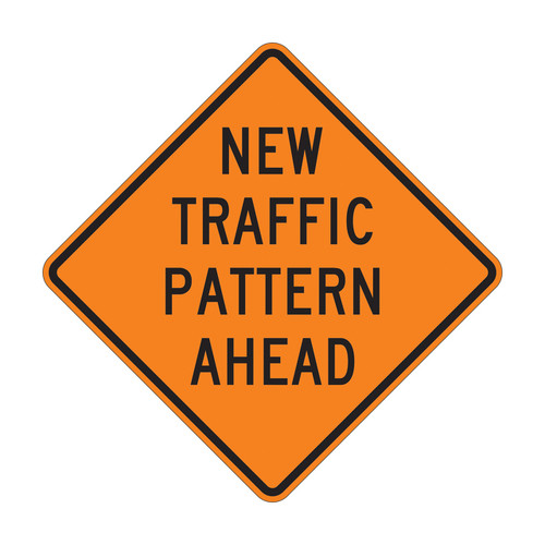 NEW TRAFFIC PATTERN AHEAD Sign W23-2