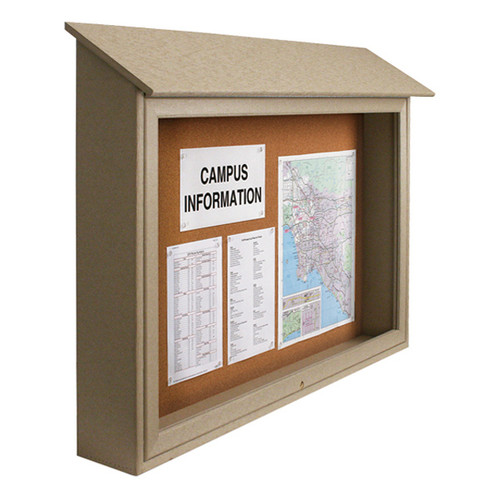 Top-Hinge Single Door Enclosed Cork Message Center