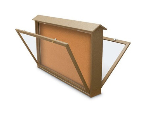 Double-Sided Bottom Hinge Enclosed Cork Message Center