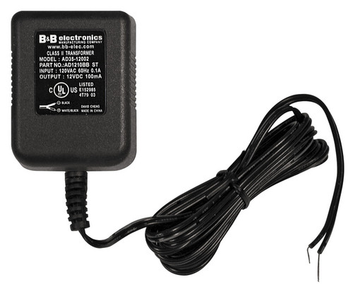 12VDC@100mA Wall Transformer DC Power Supply