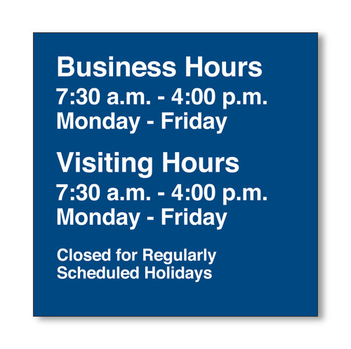 Business Hours VA Sign (IN.02.04)
