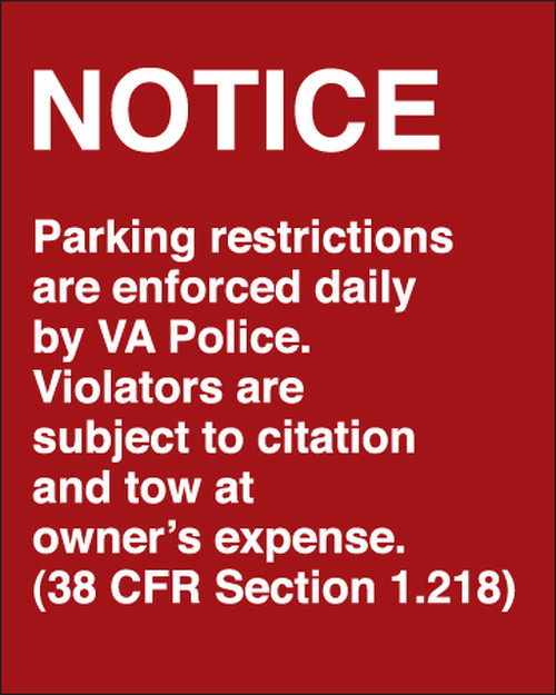 Single Post Parking Notice VA Sign (IN.02.06)