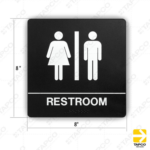 Men / Women Restroom ADA Braille Restroom Sign