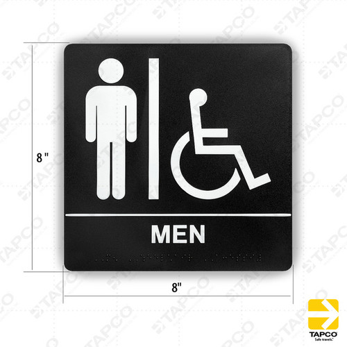 Mens ISA ADA Braille Restroom Signs