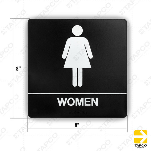 Women ADA Braille Restroom Signs