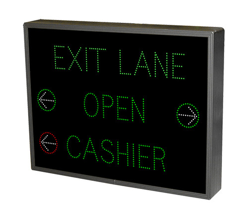 TCL Direct-view LED Sign EXIT LANE | Circle with Left Arrow OPEN | Circle with Right Arrow | Circle with Left Arrow CASHIER