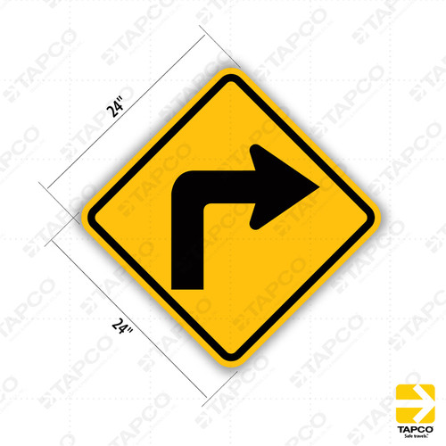 Right Turn (Symbol) Diamond Sign W1-1R