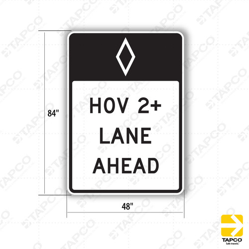 R3-12 HOV 2+ LANE AHEAD