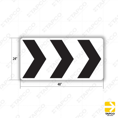 R6-4a RoundAbout Directional 3 Chevrons