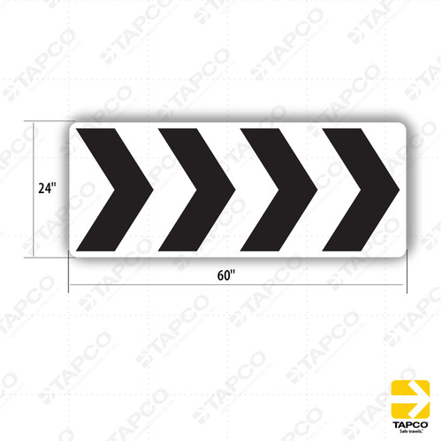 R6-4b RoundAbout Directional 4 Chevrons Sign