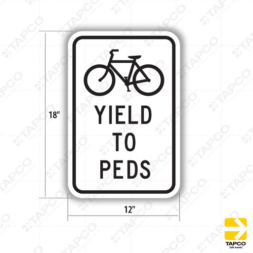 R9-6 YIELD TO PEDS (Bicycle Symbol) Sign