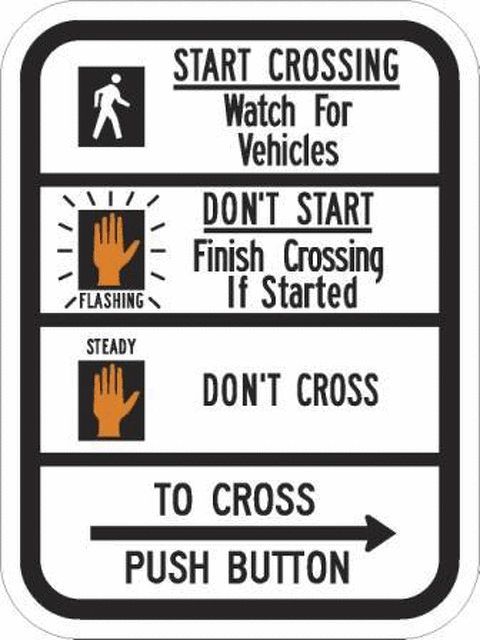 R10-3b Pedestrian Crossing Signal Information (Symbols) Sign