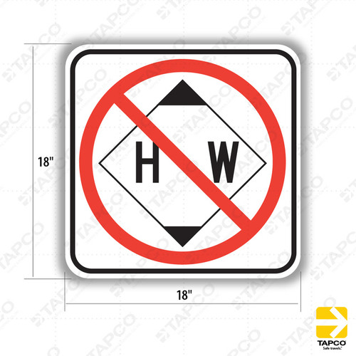 R102 (CA) HAZARDOUS WASTE PROHIBITED (symbol) Sign
