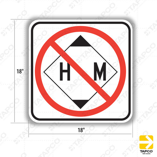 R104 (CA) HAZARDOUS MATERIAL PROHIBITED (Symbol) Sign
