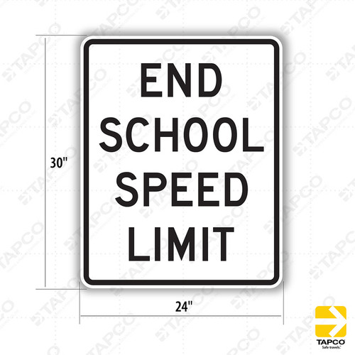 S5-3 END SCHOOL SPEED LIMIT Sign
