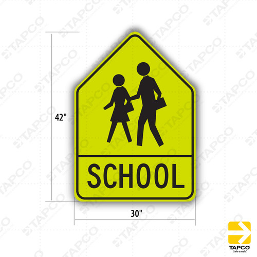 SW24-1 (CA) SCHOOL CROSSWALK WARNING (symbol) Sign