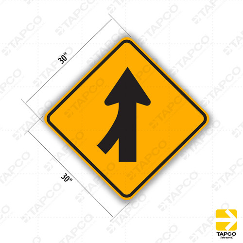 W4-1 LEFT MERGE (symbol) Sign
