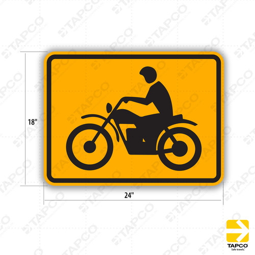 W8-15P MOTORCYCLE PLAQUE (symbol) Sign