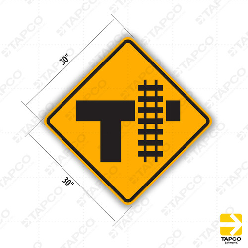 W10-4 TRAIN CROSSING AND INTERSECTION ADVANCE WARNING (symbol) Sign