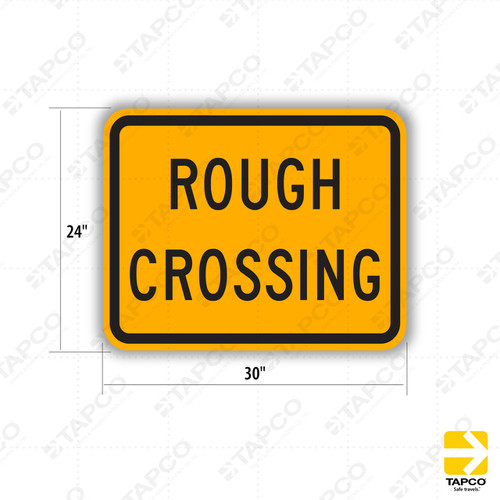 W10-15P ROUGH CROSSING Sign