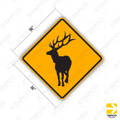 W11-20 LARGE ANIMAL CROSSING (symbol) Sign