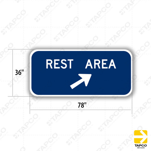 D5-2 REST AREA (arrow symbol) Sign