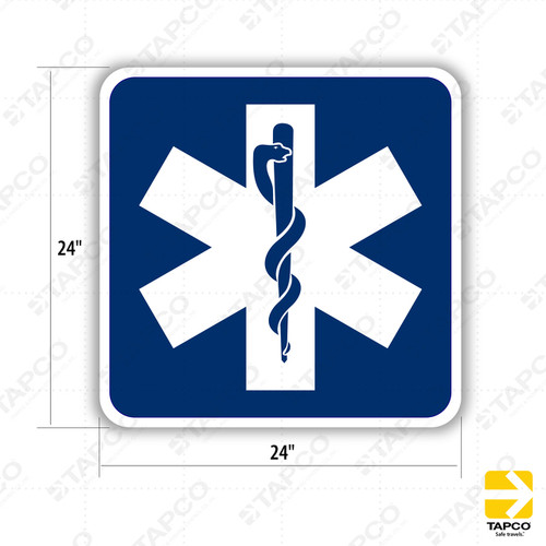 D9-13 EMERGENCY MEDICAL SERVICES (symbol) Sign