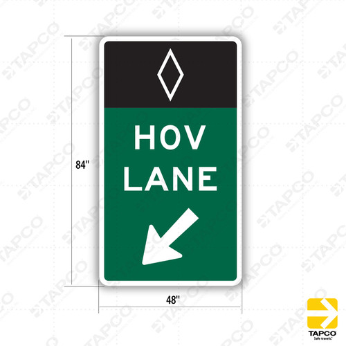 E8-1a HOV LANE (arrow symbol) Sign