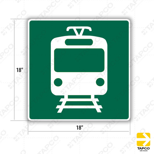 G96 (CA) LIGHT RAIL STATION (symbol) Sign